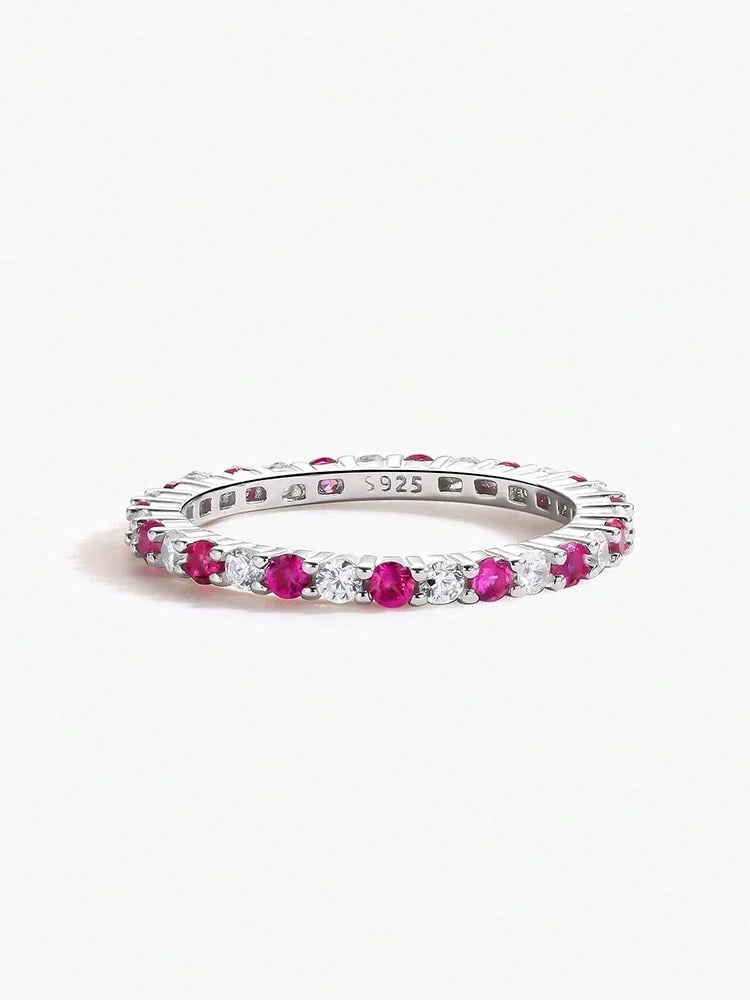 925 Sterling Silver Fashion Shiny 1.4mm Full Zircon Stackable Plain Ring For Women Daily Party Personalized Fine Jewelry Vera Lux
