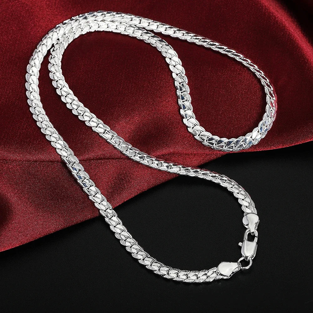 20-60cm 925 sterling Silver luxury brand design noble Necklace Chain For Woman Men Fashion Wedding Engagement Jewelry Vera Lux