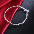 Christmas gifts charm 925 Sterling Bracelet 4MM beads chain for woman Popular brands jewelry fashion Wedding party Vera Lux