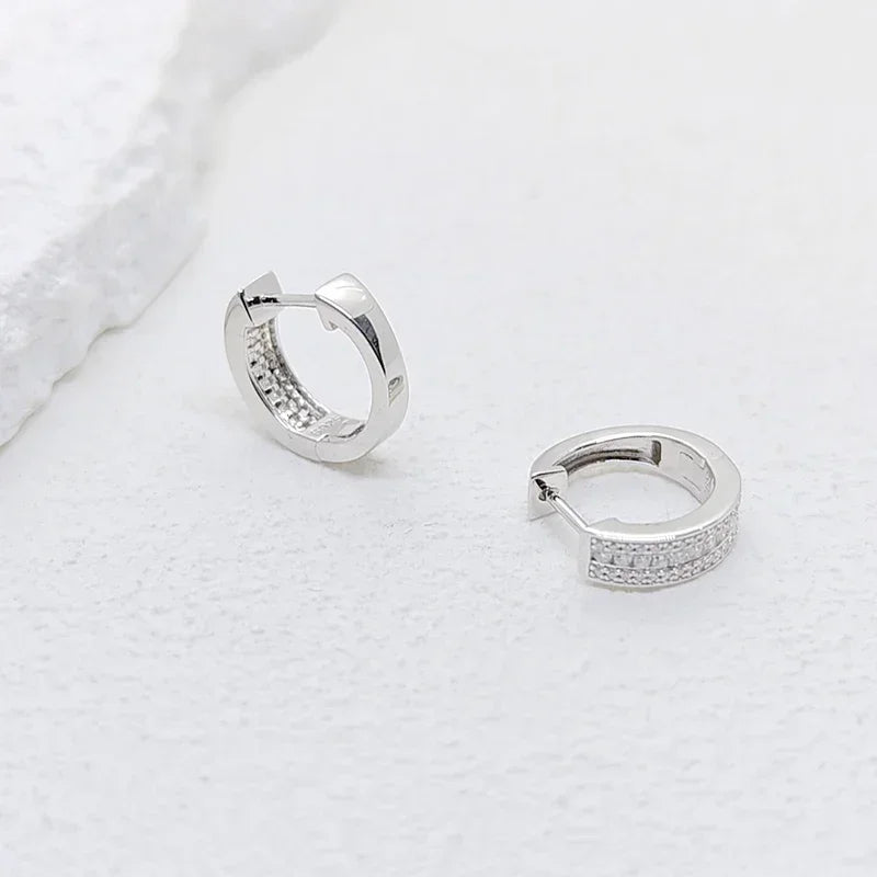 NeeTim Hoops s925 Sterling Silver Full Real Moissanite Earrings Women Sparkling Dimoand Earring Jewelry Gift Certificate Vera Lux