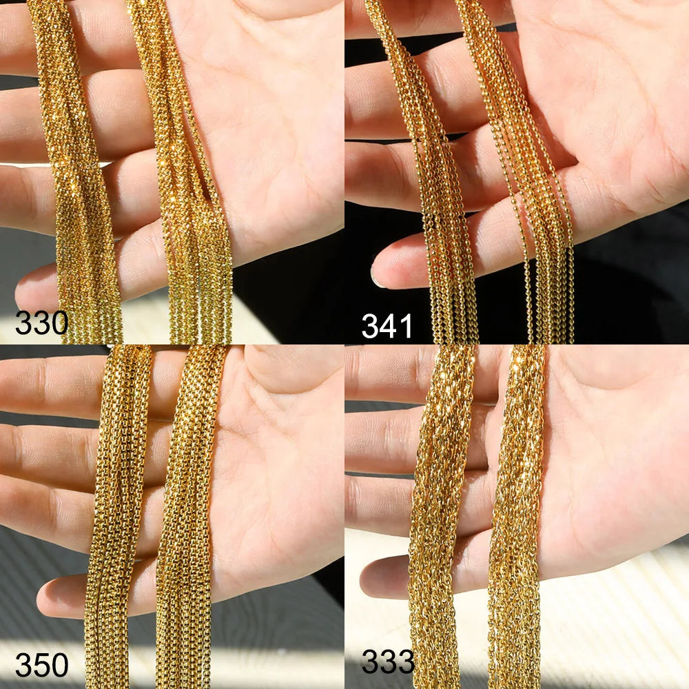 10pcs/Lot 45cm Stainless Steel Golden/Silvery Color 304 Chains Necklace Women Jewelry Making Accessories DIY Handmade Supplies Vera Lux