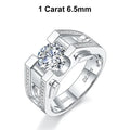 NeeTim 1ct 2ct Moissanite Ring For Men 925 Sterling Silver with White Gold Plated Wedding Band Man Rings Luxury Fine Jewelry Vera Lux