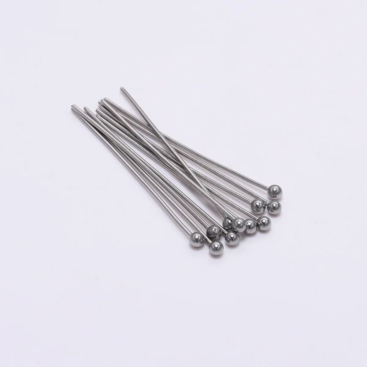 100pcs/Pack Stainless Steel 15-50mm Silver Ball Head Pins For Handmade DIY Jewelry Making Headpin Findings Accessories Vera Lux