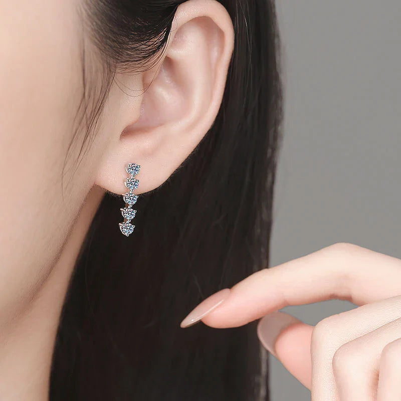 NeeTim 3mm Full Moissanite Earring For Women Wedding Fine Jewely 925 Sterling Sliver With White Gold Plated Party Studs Earrings Vera Lux
