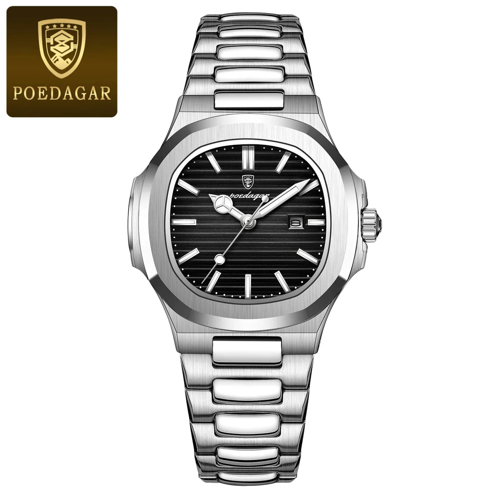 POEDAGAR Elegant Women's Quartz Watches Waterproof Luminous Date Ladies Wristwatch Stainless Steel Fashion Watch For Woman Reloj Vera Lux