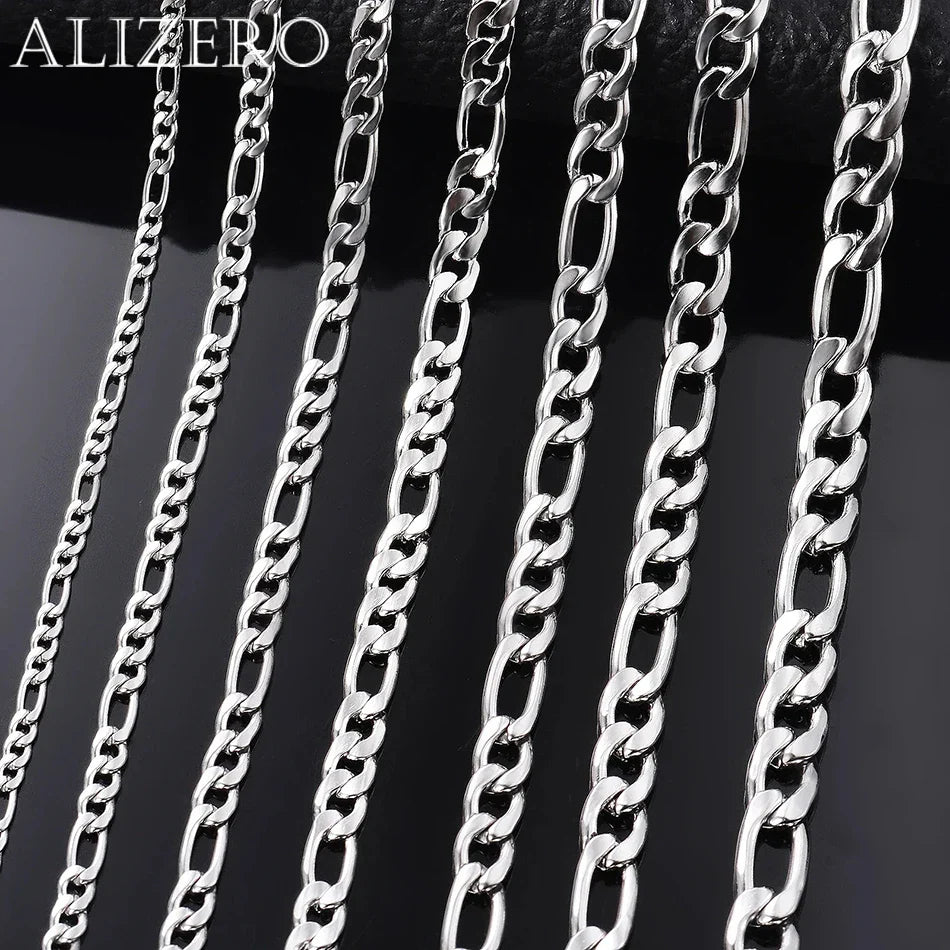 Wholesale 40-75cm 925 Sterling Silver Necklace 2/4/6/8/10/12mm Figaro Chain Lobster Buckle Necklaces Men Woman Fashion Jewelry Vera Lux