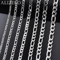 Wholesale 40-75cm 925 Sterling Silver Necklace 2/4/6/8/10/12mm Figaro Chain Lobster Buckle Necklaces Men Woman Fashion Jewelry Vera Lux
