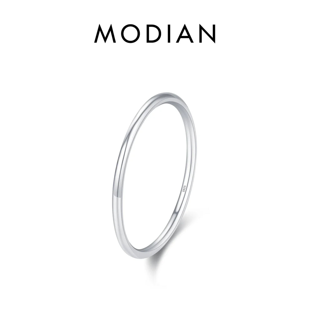 MODIAN 925 Sterling Silver Simple Fashion Stackable Ring Classic Wave Geometric Exquisite Finger Rings For Women Party Jewelry Vera Lux