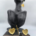 Dubai Gold Plated Earrings and Ring Jewelry Set for Party Dangle Earrings and Cuff Bangle Ring Set for African Jewellery Gifts Vera Lux