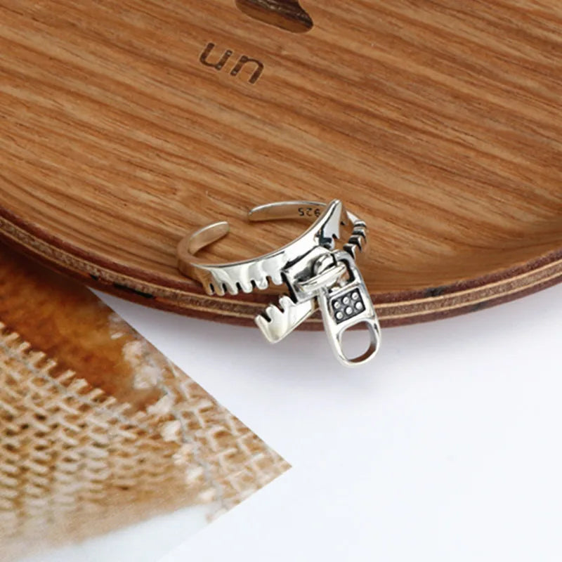 925 Sterling Silver Geometry Zipper Engagement Rings For Women Ladies Luxury Designer Jewelry Accessories Jewellery Vera Lux