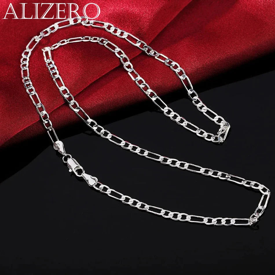 40-75cm 925 sterling Silver 16-30 Inches fine 4MM chain Necklaces for women fashion party wedding Jewelry Christmas gifts Vera Lux
