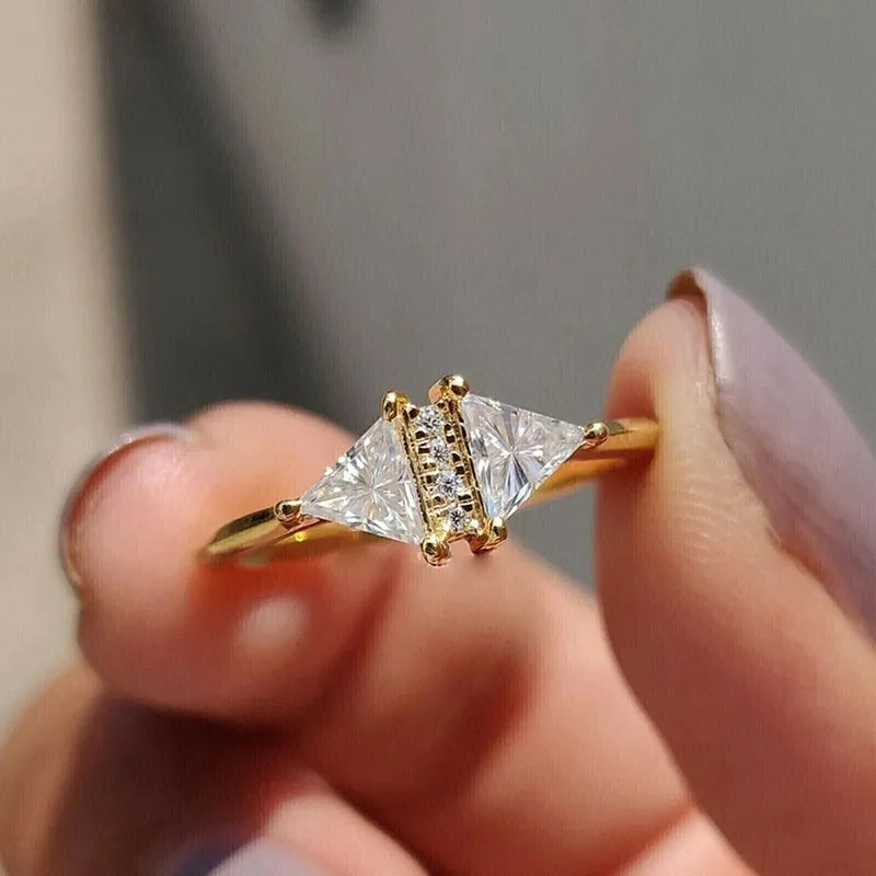 925 Sterling Silver Eternity Princess Square Cubic Zirconia Crystal Rings Women's Wedding Engagement Luxury Classic Lady Jewelry Vera Lux