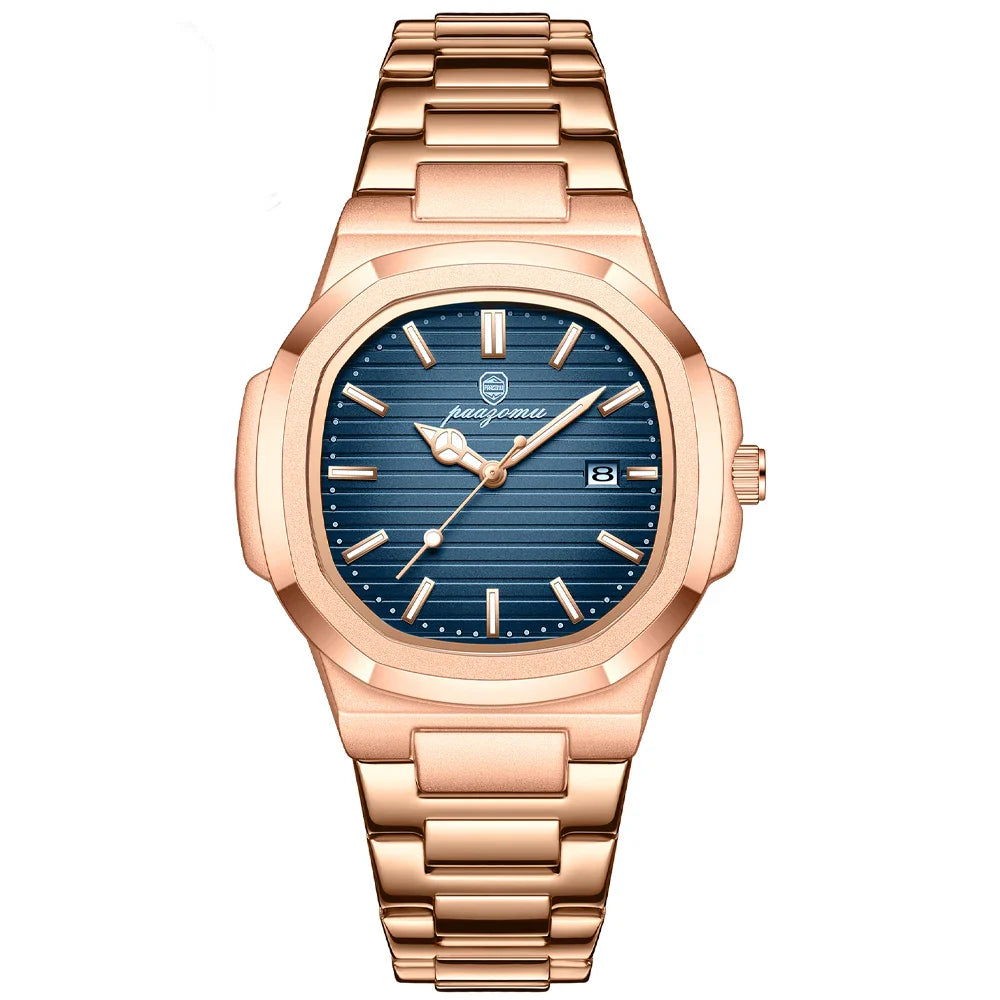 PAAZOMU Business Casual Quartz Wristwatch Men Waterproof Luminous Hands Classic Durable Strap Fashion Watch for Work Daily Life Vera Lux