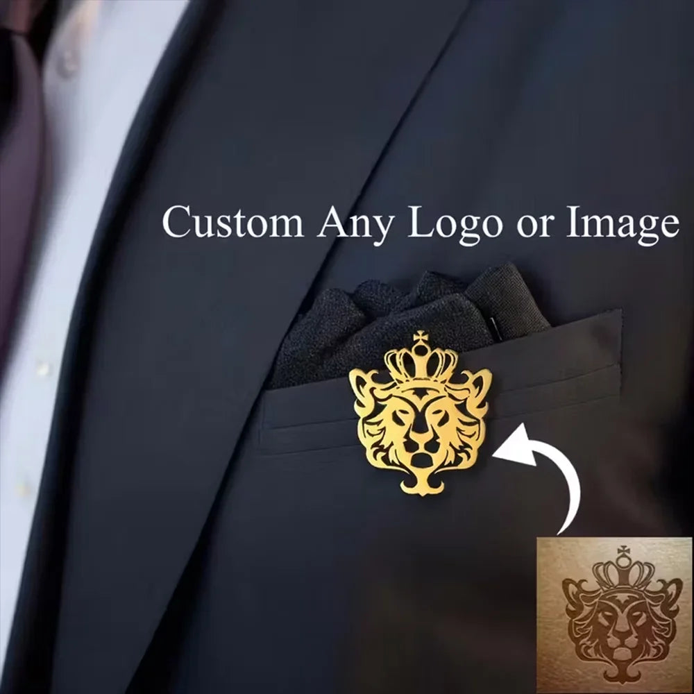 Custom Any Logo Image Brooch Stainless Steel Pins For Men Gentlemen Clothing Accessories Wedding Birthday Brooches Jewelry Gift Vera Lux
