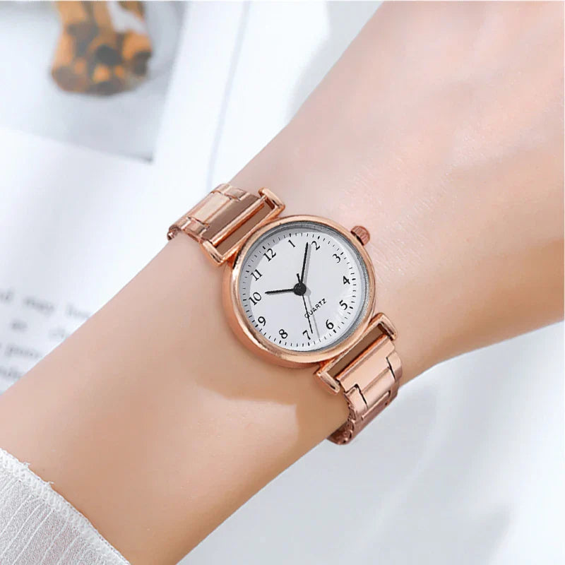 Fashion Women Watches Small Arabic Dial Steel Band Ladies Quartz Watch Vera Lux