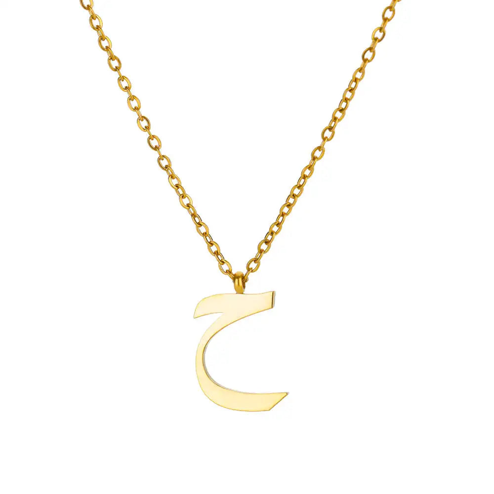 Arabic Letter Name Pendant Necklace For Women Stainless Steel Inital Chain Choker Collar Necklace 2024 Wedding Jewelry bijoux Vera Lux