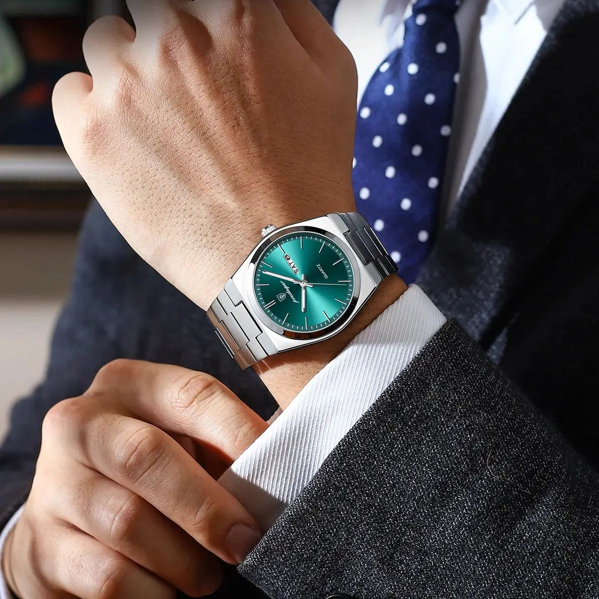 POEDAGAR Luxury Sport Quartz Man Wristwatch Waterproof Luminous Date Week Men Watches Stainless Steel Men's Watch Male Reloj+box Vera Lux