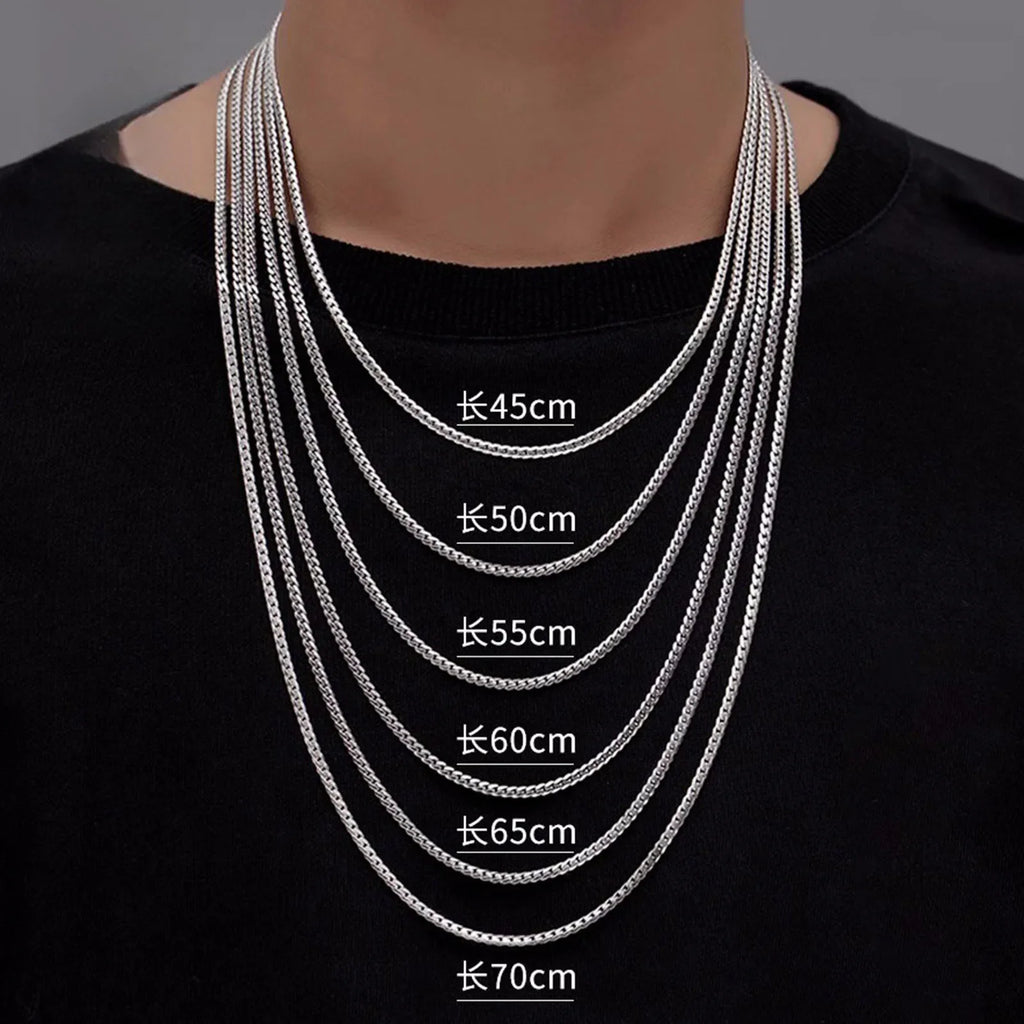 S925Silver Men's and Women's Cuban Chain Necklace 20IN/22IN Slim Style Trendy, Sophisticated Vintage-Inspired Collarbone Layerin Vera Lux