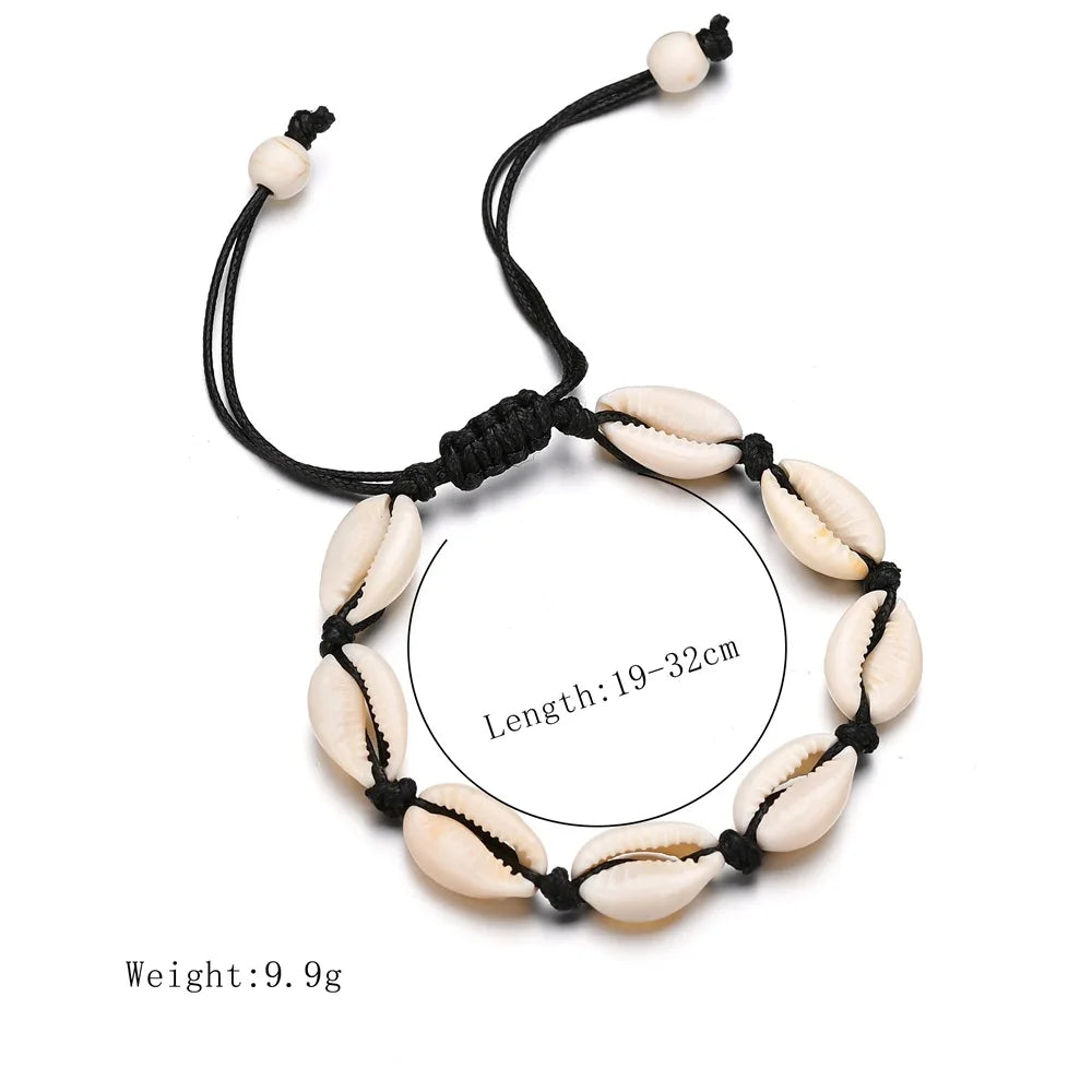 Summer Beach Shell Anklet For Women Bohemian Braided Rope Adjustable  Chain Bangle Girls Leisure Vacation Jewelry Vera Lux