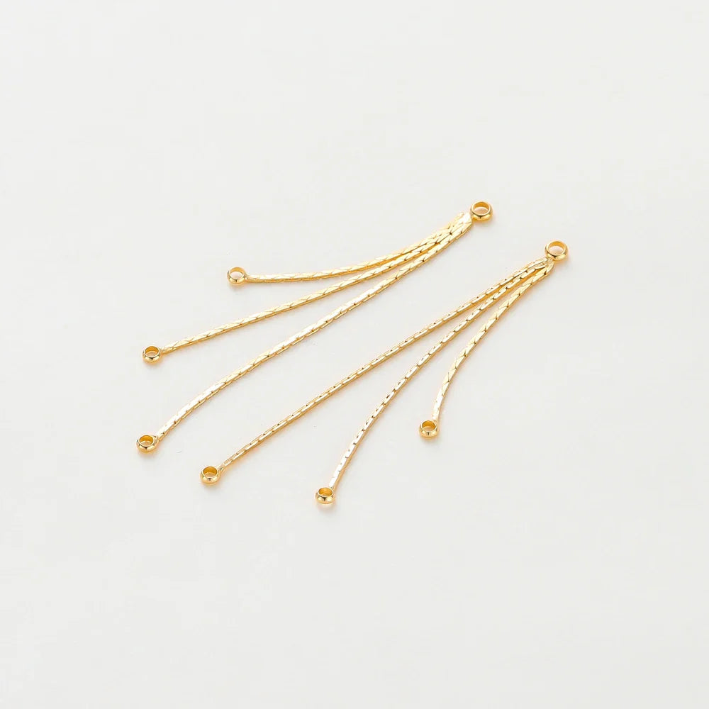 4Pcs/Lot 58mm 14K/18K Gold Color Plated Brass Chain Tassel Charms for DIY Earrings Jewerly Making Findings Accessories Vera Lux
