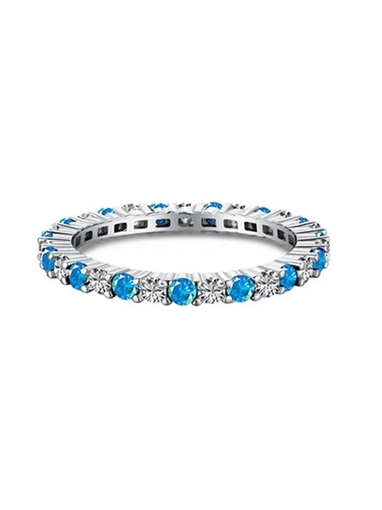 925 Sterling Silver Fashion Shiny 1.4mm Full Zircon Stackable Plain Ring For Women Daily Party Personalized Fine Jewelry Vera Lux