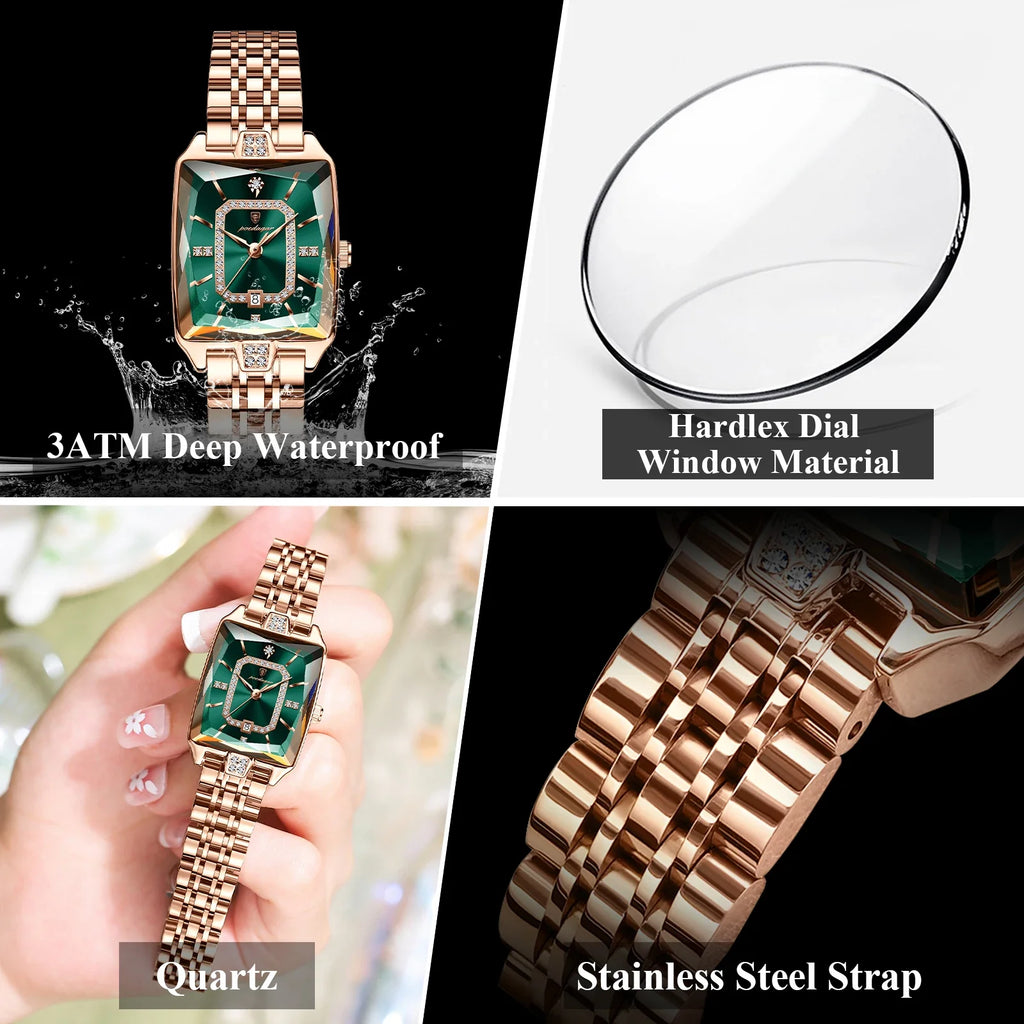 POEDAGAR Luxury Watch For Woman Waterproof Calendar High Quality Ladies Watch Stainless Steel Quartz Women's Watches Elegant+Box Vera Lux