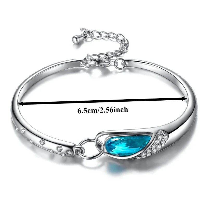 1pcs Blue Gemstone Bracelet Exquisite And Minimalist Style Lightweight Adjustable Chain Women's Daily Accessories Bracelet Vera Lux