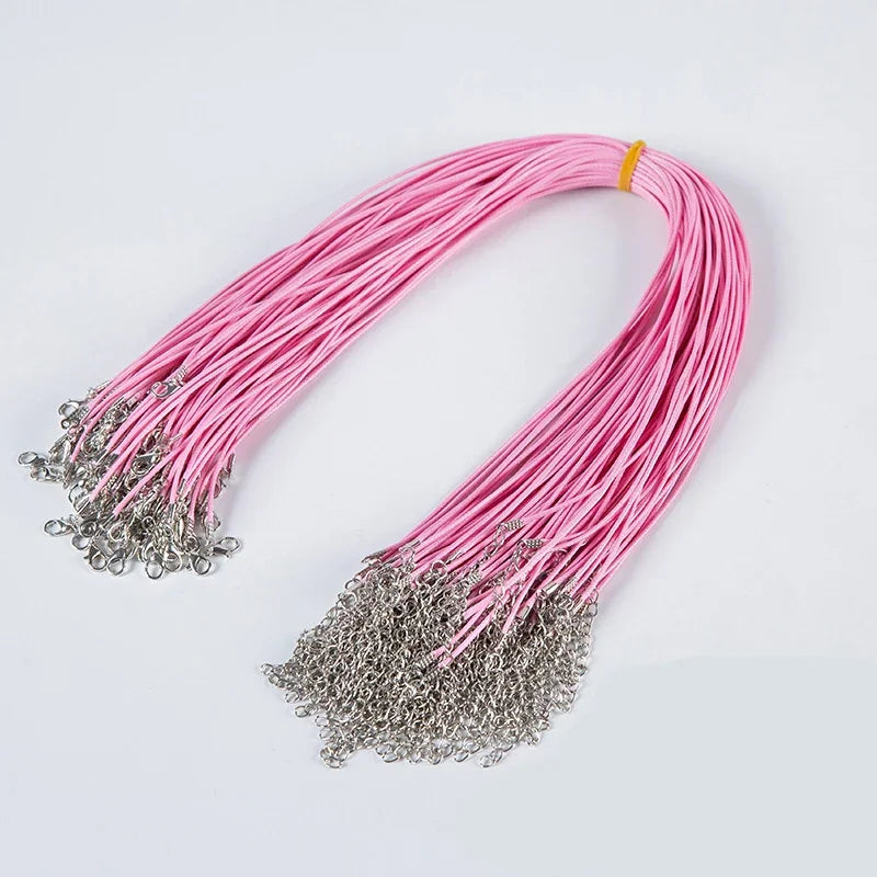 100Pcs Colorful Wax Leather Snake Necklace Women Men Cord String Rope Wire Extender Chain For Jewelry Making Bulk Wholesale Vera Lux