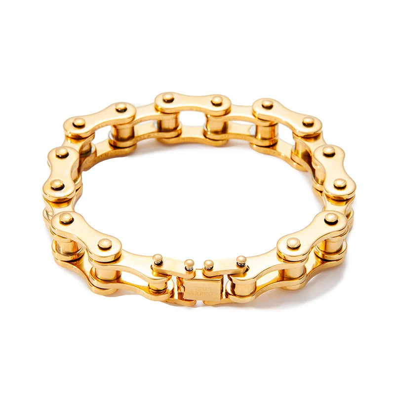 1Pcs Men's Stainless Steel Bracelet Creative Imitation Bicycle Chain Bracelet Trendy Punk Style Daily Wear Accessories Vera Lux