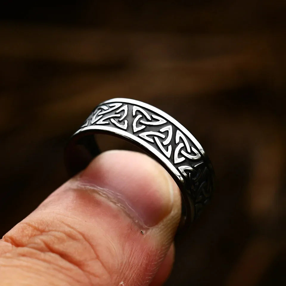 Fashion Vintage Vikings Valknut Ring For Men Women Stainless Steel Simple Rings Party Personalized Jewelry Gifts Dropshipping Vera Lux