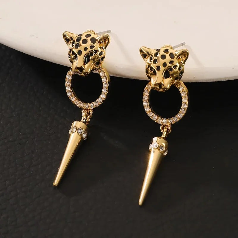 Luxury Quality Jewelry Cheetah Leopard Pattern Pendant Earrings Trendy Personalized Women's Party Fashion Jewelry Accessories Vera Lux