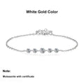 NeeTim Full Moissanite Bracelets for Women S925 Sterling Silver Lab Diamond Plated Gold Bracelet Wedding Birthday Party Jewelry Vera Lux