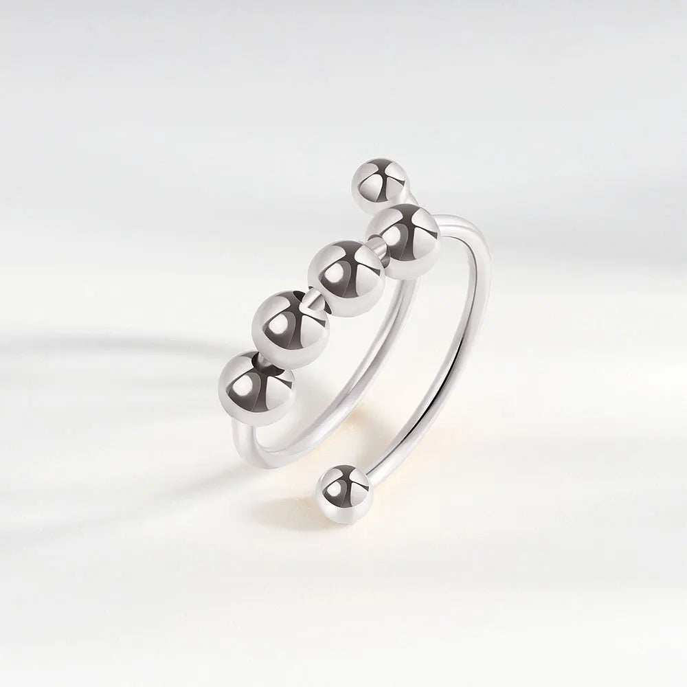 2025 New Rotating Anxiety Knuckle Ring For Women Adjustable And Stackable Open Couple Rings Party Jewelry Gifts Anillo Vera Lux