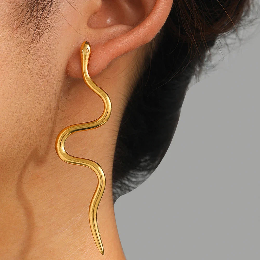 Stainless Steel Earrings Europe And The United States Design Snake Stud Fine Earrings For Women Jewelry Trending Products New in Vera Lux