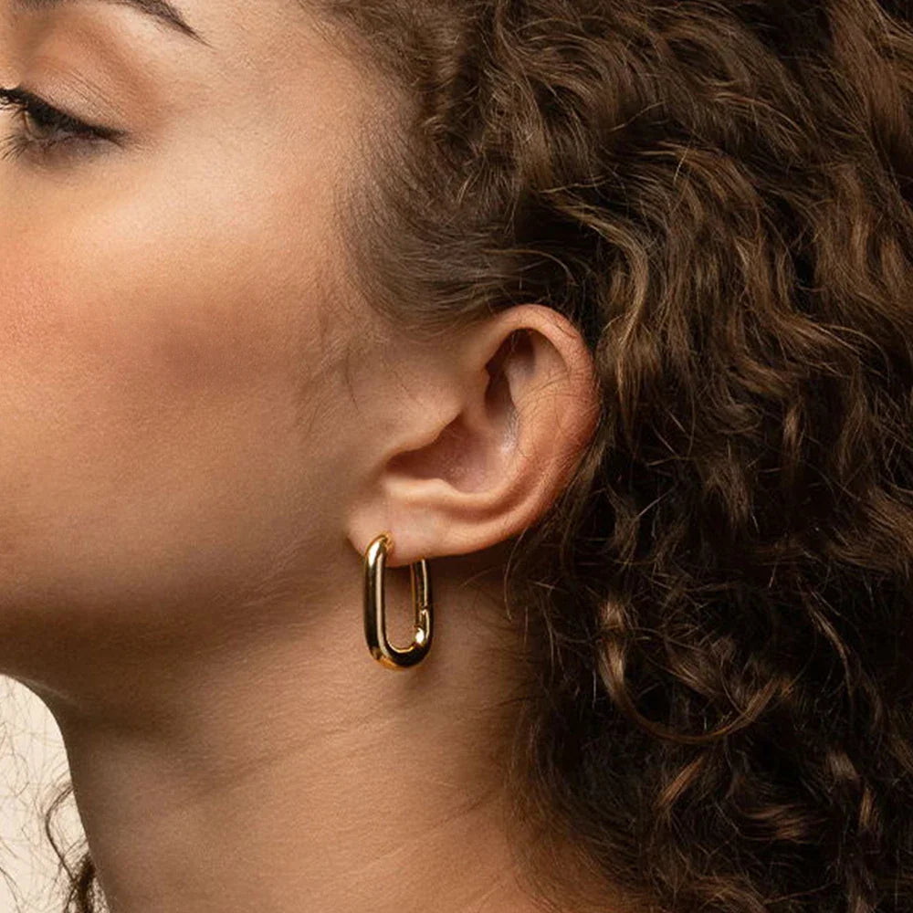 Stainless Steel Prevent Allergy Stud Earrings France Fashion Vintage Handmade U-Shape Circle Bride Jewelry Gifts Vera Lux