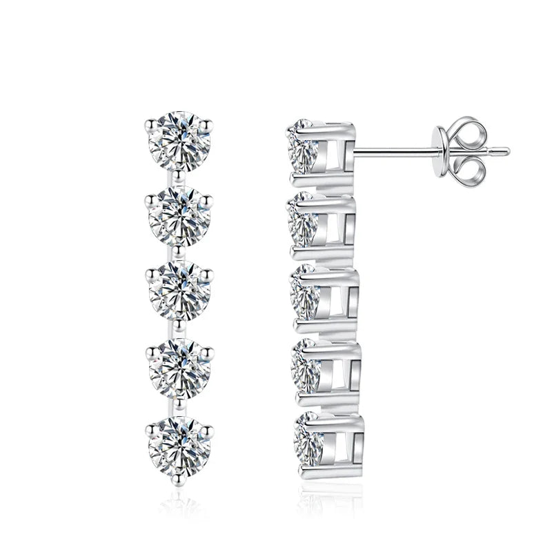NeeTim 3mm Full Moissanite Earring For Women Wedding Fine Jewely 925 Sterling Sliver With White Gold Plated Party Studs Earrings Vera Lux