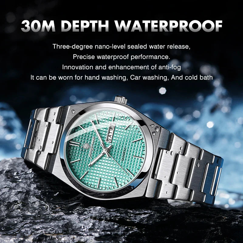 PAAZOMU Original Luxury Men Clock Fashion Luminous Waterproof Chronograph Date Watch For Man Leather Quartz Men's Watches Reloj Vera Lux