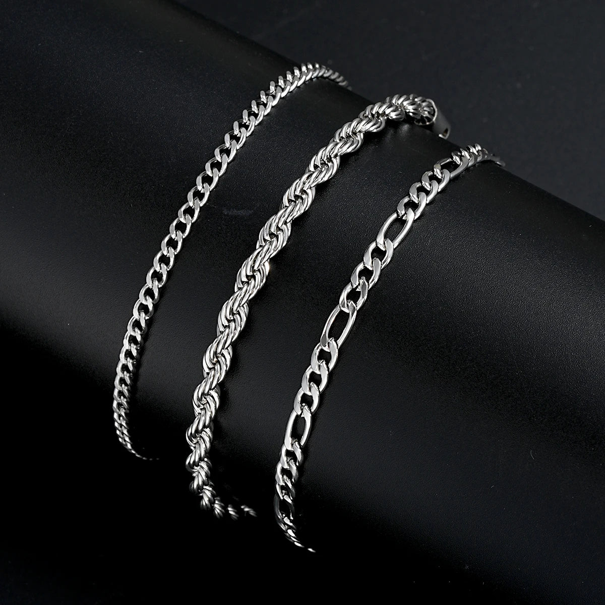 3pcs/set Stainless Steel Punk Cuban Chain Bracelet for Men Minimalist Silver Color Hip Hop Bracelet Party Fashion Jewelry Gifts Vera Lux