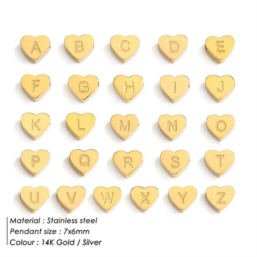 SUNIBI Heart Initial 26 Letter Bracelet for Woman DIY Simple Stainless Steel Adjustable Bracelets Jewelry Wholesale Dropshipping Vera Lux