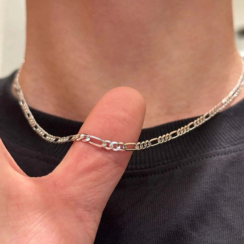 Fine Noble New Arrive 925 Silver 4MM Chain for Men Women Bracelet Necklace Jewelry Set Lady Christma Gifts Charms Wedding Vera Lux