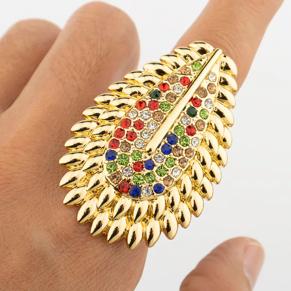 Trendy Colorful Jewelry Set for Women Zircon Collor Earrings and Necklace Large Gold Plated Bracelet Ring New Style Jewelry Gift Vera Lux
