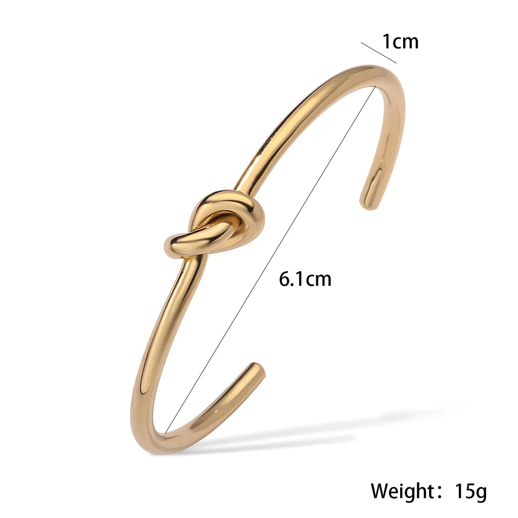 NEWBUY 2026 New Arrival Silver/Gold Color knot Design Bangles For Women Non-Fading Stainless Steel Jewelry Vera Lux