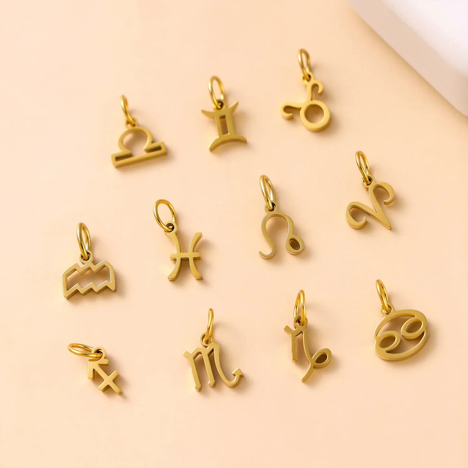 10PCS Stainless Steel Star Zodiac Sign 12 Constellation Pendant Accessories for Necklace Women Man Jewelry Gifts Wholesale Vera Lux