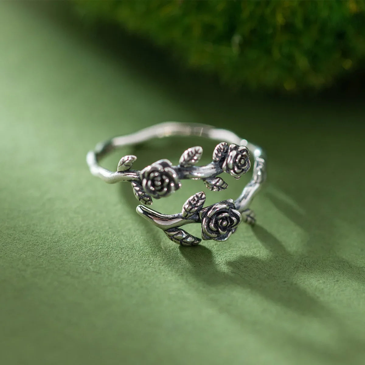 925 Sterling Silver Roses Branch Adjustable Rings For Women Engagement Wedding Female Luxury Jewelry Accessories Jewellery Vera Lux