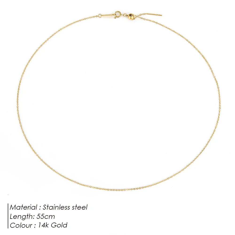 eManco Adjusta Long Layered Pendant Necklace  Stainless Steel Necklace Chocker Necklaces for Women Fashion Jewelry YX26925 Vera Lux