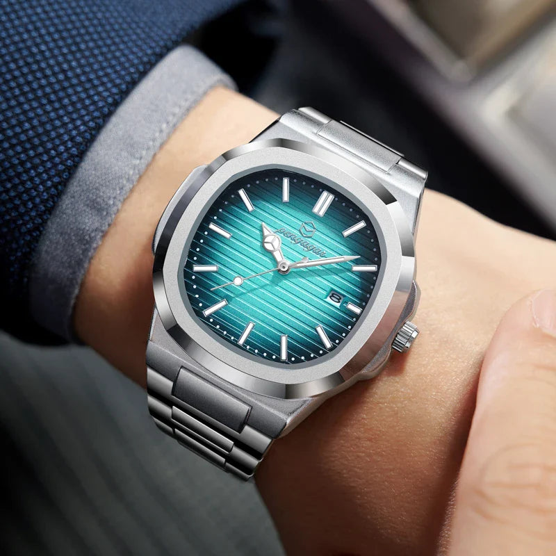 2026 New Luxury Military Man Watch Square Waterproof Luminous Date Week Men Watch Stainless Steel Quartz Men's Watches Reloj+box Vera Lux