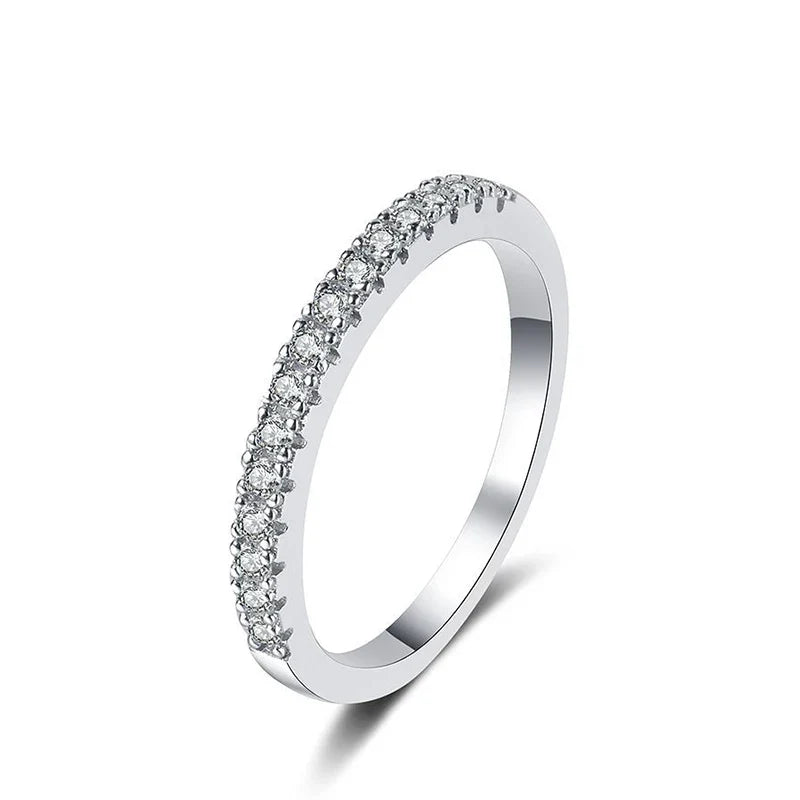 NeeTim Full D Color Moissanite Wedding Band Ring 925 Sterling Silver Eternity Band Engagement Bride Bands Party Rings For Women Vera Lux