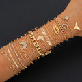 16pcs Minimalist Heart Pearl Rhinestone Snake Chain Bracelet Set for Women Elegant Gold Color Dates Vacations Daily Wear Jewelry Vera Lux