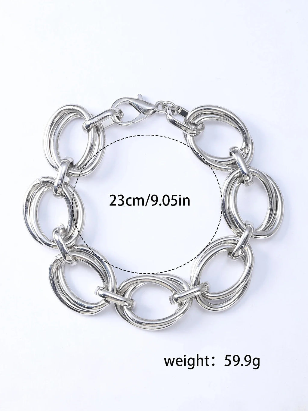 Never Fade Stainless Steel Oval Links Chain Bracelets for Women Girls, Dainty Simple Minimalist Metal Links Wristband Vera Lux