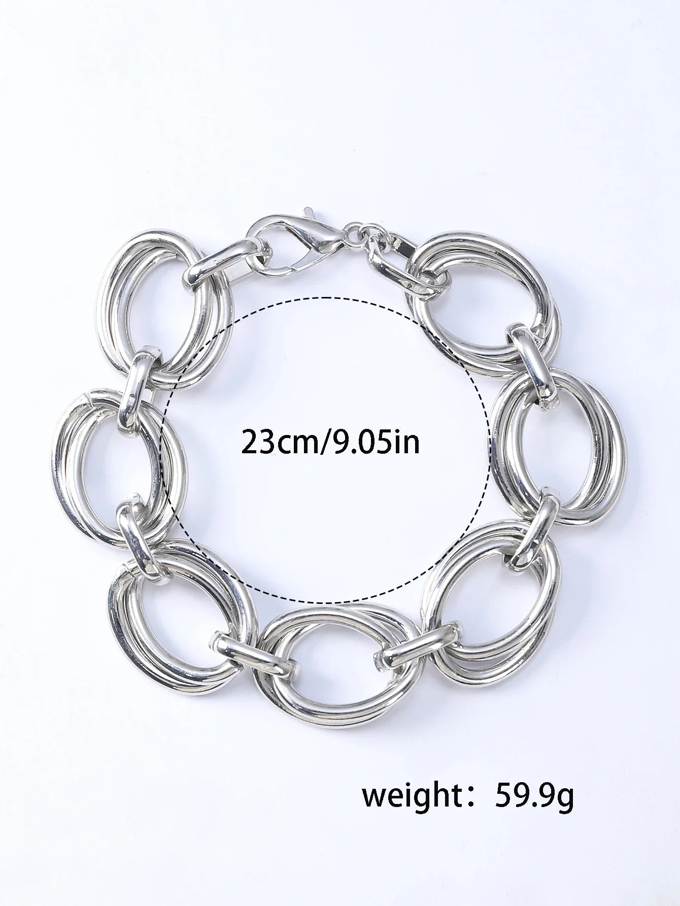Never Fade Stainless Steel Oval Links Chain Bracelets for Women Girls, Dainty Simple Minimalist Metal Links Wristband Vera Lux